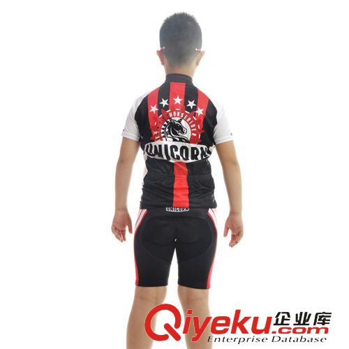 騎行童裝 Cheji獨角獸黑紅騎行服套裝男女親子短袖童裝 童裝 代理一件代發(fā)原始圖片3