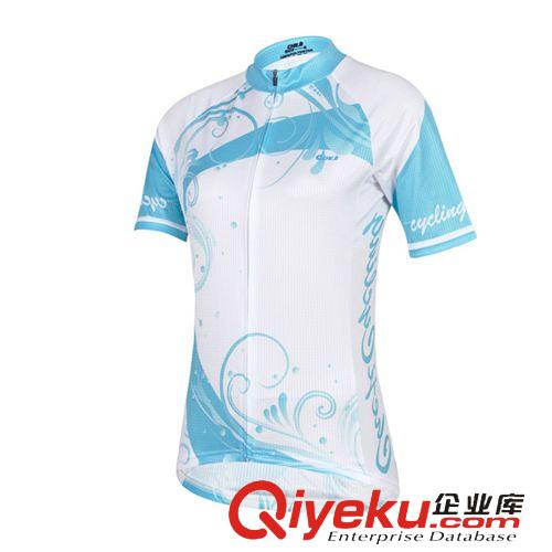 騎行服單件上衣 格調藍色女款夏季戶外公路自行車騎行上衣 速干 一件代發免費代理