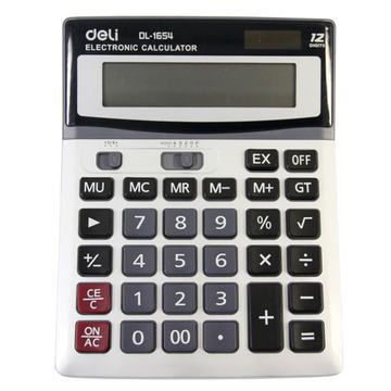 桌面周邊辦公文具 得力1654計算器 財務(wù)專用 太陽能大按鍵計算機(jī) 金屬板面計算器原始圖片3