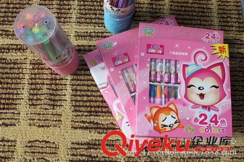 【文具用品】 六角型油畫(huà)棒24色 文具套裝 5元店貨源批發(fā)配貨地?cái)傏s集熱賣原始圖片3