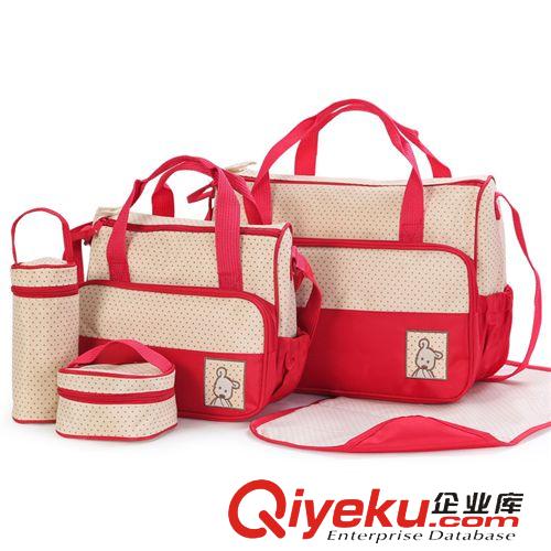 媽咪包現貨 廠家直銷媽咪包五件套 多功能大容量媽媽包 可單肩斜跨包包原始圖片3