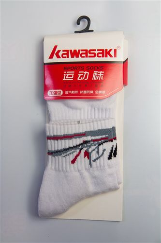川崎精品 zp川崎羽毛球運動襪子 男女通用純色白襪子 吸汗kj運動襪5130原始圖片2