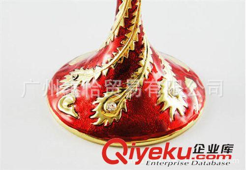 工藝精品 羅比羅丹龍鳳呈祥6#琺瑯彩紅酒對杯 結婚用品婚慶禮品gd禮盒