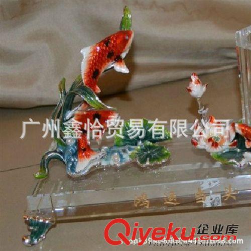 工藝精品 羅比羅丹水晶琺瑯彩年年有余 糖果罐擺件喜慶儲(chǔ)物盒 精美禮盒包裝