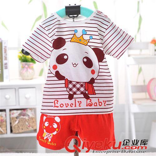 5月上旬新品 2015韓國版親子裝夏裝 純棉小熊嬰幼兒寶寶短袖中褲外套批發原始圖片3