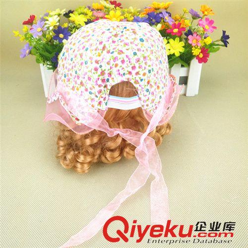 4月上旬新品 糖果色寶寶蕾絲花邊盆帽 小洋人嬰兒遮陽(yáng)帽 兒童帽子原始圖片3