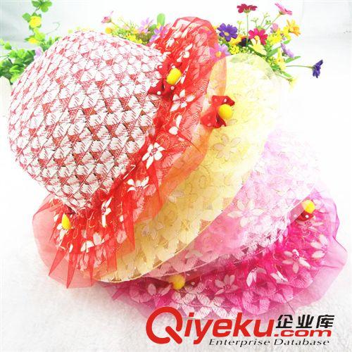 4月上旬新品 糖果色寶寶蕾絲花邊盆帽 小洋人嬰兒遮陽(yáng)帽 兒童帽子