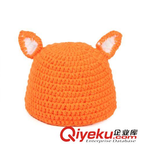 8-3手工造型寶寶組合套 純手工帽子 寶寶絨 親膚環保拍照造型兒童毛線小狐貍套裝 秋冬帽原始圖片2