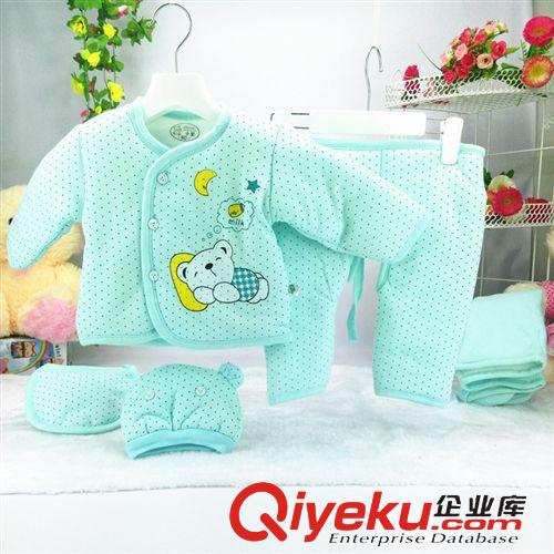 秋冬棉服 保暖系列 韓版加厚嬰兒棉衣套裝 寶寶秋冬款棉襖外套新生兒棉服褲五件套