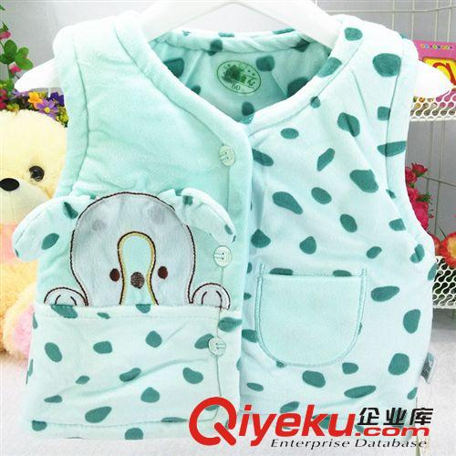 秋冬棉服 保暖系列 韓版秋冬保暖嬰兒馬甲 小熊童心寶寶加厚棉背心 天鵝絨保暖背心原始圖片2