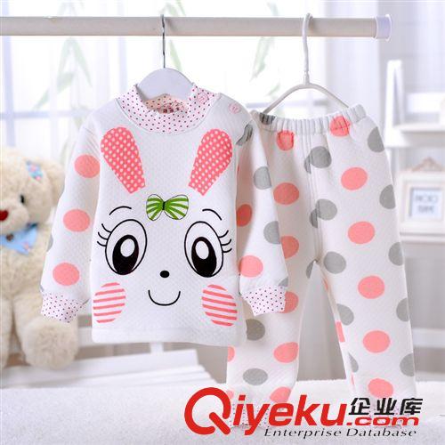 品牌分類 14秋冬新款兒童保暖內(nèi)衣套裝 湯博士小童內(nèi)衣褲加厚套裝圓點(diǎn)肩扣