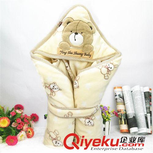 抱被/睡袋/浴巾  新款卡通嬰幼兒包被包毯 天鵝絨系帶加厚特大可脫內(nèi)膽抱被100*100原始圖片2
