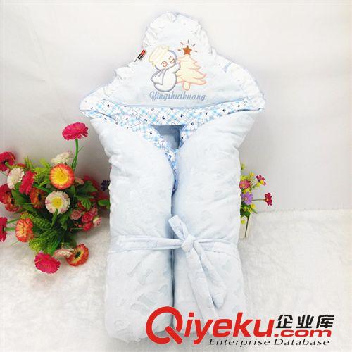 抱被/睡袋/浴巾  新款卡通嬰幼兒包被包毯 天鵝絨卡通系帶加厚加大花邊抱被100*100原始圖片3