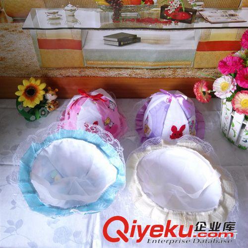 兒童帽子 批發(fā)兒童夏季帽子 兒童帽子 雙層可愛(ài)小兔花邊夏天帽子原始圖片2