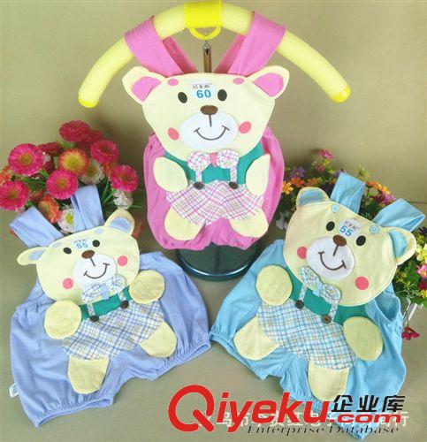 哈衣，爬服 夏季新款 川金璐老虎五彩卡通田雞褲 肩開連體褲 無袖背帶褲