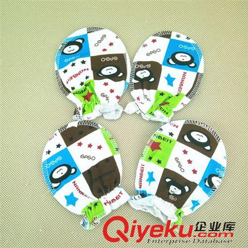 飾品 批發(fā)嬰幼兒用品 嬰兒護(hù)手套 新生兒全棉手套 寶寶印花小手套原始圖片2