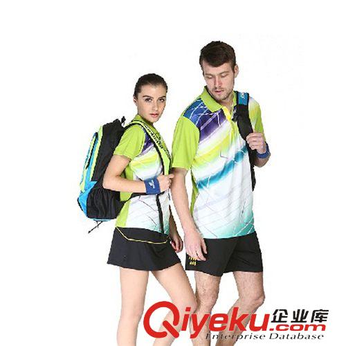 運動T恤 2015新款雙巴塔運動服套裝 羽毛球服 短袖休閑情侶裝 廠家批發
