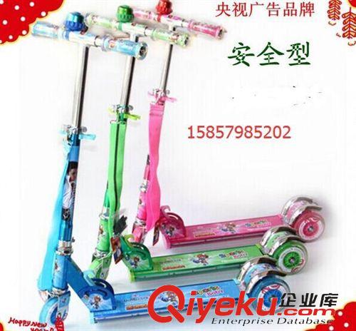 滑板車 琦牌全鋁音樂閃光加大二輪三輪寬板PU大l輪兒童滑板車
