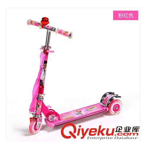 滑板車 琦牌全鋁音樂閃光加大二輪三輪寬板PU大l輪兒童滑板車原始圖片2