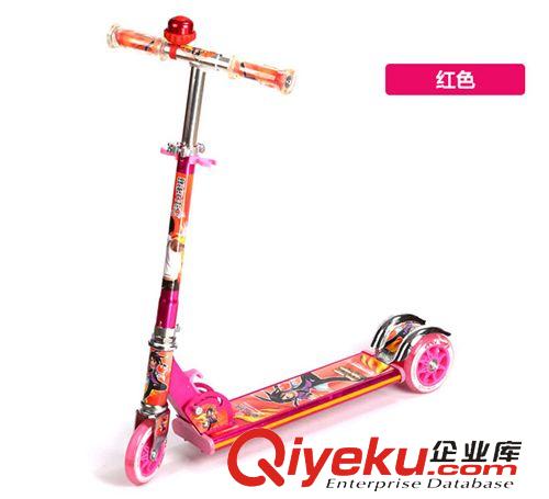滑板車 琦牌C全鋁音樂閃光加大二輪三輪寬板PU大l輪兒童滑板車原始圖片3