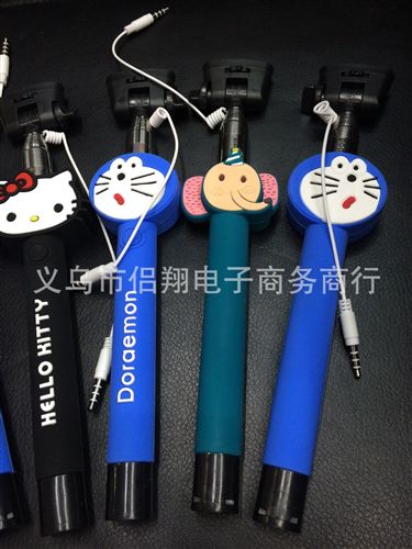 手機(jī)自拍桿 新款自帶藍(lán)牙潮人美少女自拍桿 卡通自拍桿 潮牌 自拍棍 自拍神器原始圖片3