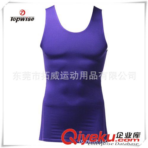 緊身系列 zp 運動休閑服裝 紫背心速干背心 無袖體能服速干背心原始圖片3