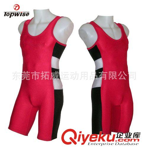 摔跤服 國際自由式摔跤服 耐拉耐扯無袖連體 吸濕排汗連體摔跤服 訂做原始圖片2