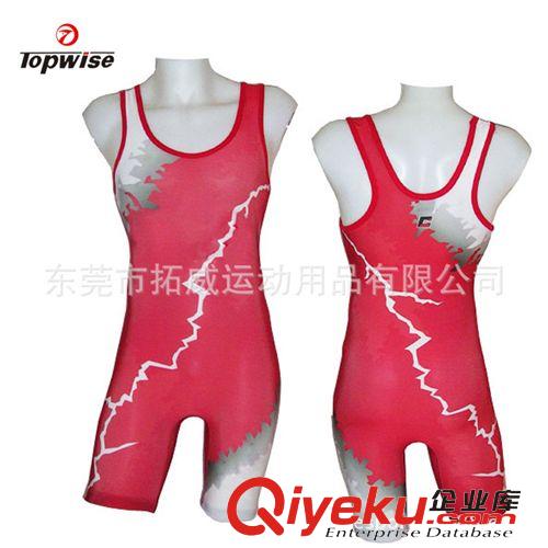 摔跤服 摔跤服供應(yīng)商供應(yīng)熱升華轉(zhuǎn)印無袖摔跤服 吸濕排汗雷霆服 耐拉耐扯原始圖片3
