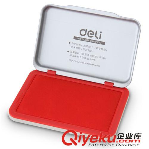 桌面辦公文具② zp 得力9891秒干印臺(tái) 5秒即干防水印泥 紅色小號(hào) 辦公用品批發(fā)