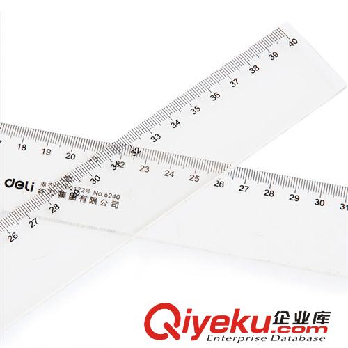 桌面辦公文具② zp 得力6240直尺 塑料直尺 學(xué)生透明直尺 40cm 辦公用品批發(fā)