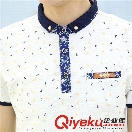 男式POLO 2140夏季男式短袖POLO衫修身男士半袖翻領T恤男裝青少年韓版魚骨3原始圖片3