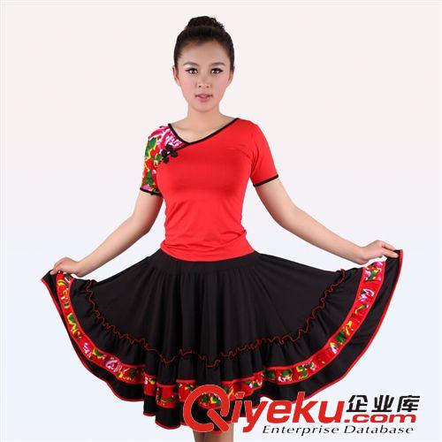 舞蹈服 2014 春夏新款 廣場服 廣場舞蹈服裝套裝 民族風印花喇叭袖 F-03原始圖片2