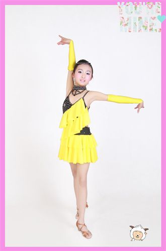 兒童舞蹈服系列 F-0067兒童拉丁服裝兒童表演服裝兒童練功服裝拉丁服裝原始圖片2