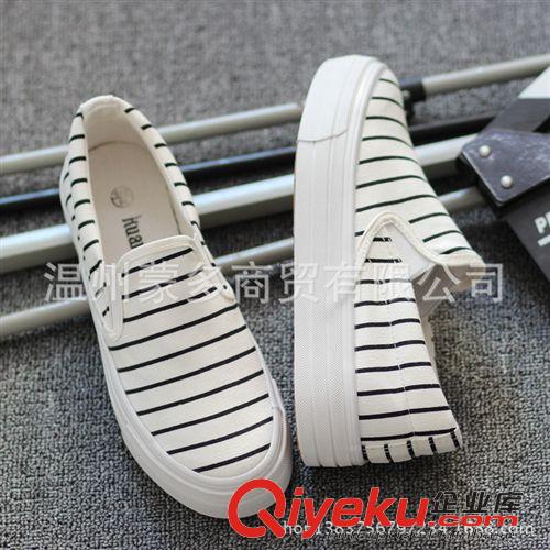 帆布鞋 條紋帆布鞋女鞋原始圖片2
