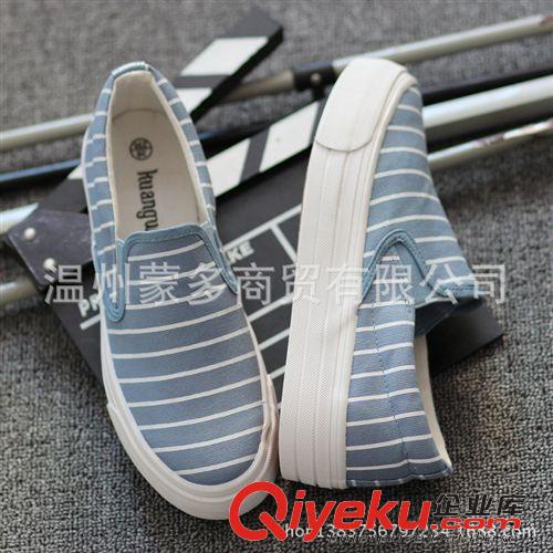 帆布鞋 條紋帆布鞋女鞋原始圖片3