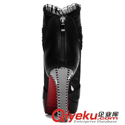 網(wǎng)紗鞋 百年紀(jì)念 1022 魚嘴網(wǎng)紗女鞋 水鉆高跟鞋 時(shí)尚蕾絲女鞋子原始圖片3