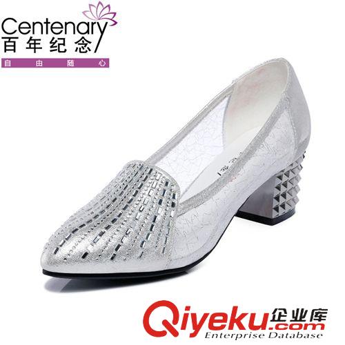 網(wǎng)紗鞋 百年紀(jì)念 1018 時(shí)尚網(wǎng)紗女鞋 淺口高跟鞋 尖頭單鞋子原始圖片2