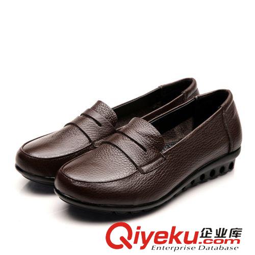 其他zp女鞋 新款休閑女鞋淺口zp單鞋平跟媽媽鞋軟底駕車鞋女士皮鞋原始圖片3