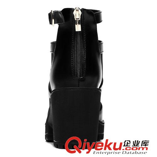 4月中旬上新 古奇天倫 8177 魚(yú)嘴厚底女鞋 網(wǎng)紗高跟鞋 粗跟女鞋子原始圖片3