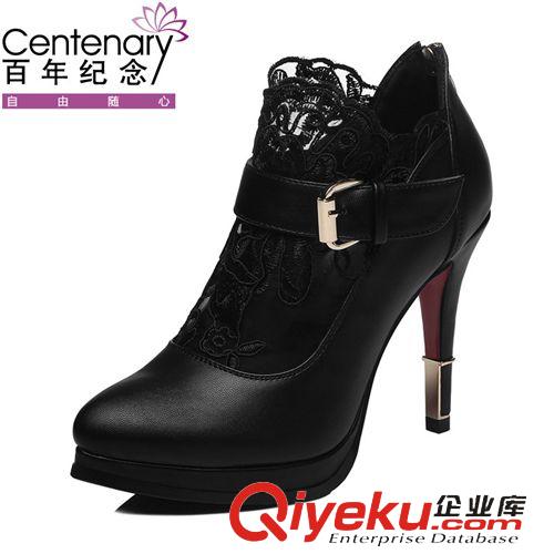 網(wǎng)紗鞋 百年紀(jì)念 1010 蕾絲網(wǎng)紗鞋 細(xì)跟高跟鞋 優(yōu)雅金屬扣女鞋子原始圖片2