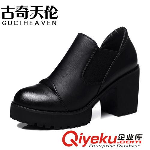 古奇天倫 古奇天倫 8141 厚底防水臺女鞋 圓頭粗跟高跟鞋 彈力布女鞋子原始圖片2