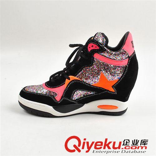 新款 外貿(mào)原單鞋鞋 歐美款A(yù)家 炫彩 內(nèi)增高防水臺系帶低幫運動鞋 女鞋原始圖片2