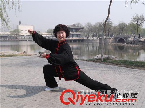 棉加絲太極服 批發供應。靠蘭色棉加絲太極服。武術服