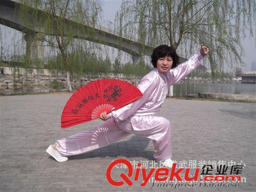 彈力絲太極服 天津唯武武術服裝廠慶店11周年熱賣玫紅色彈力絲太極服原始圖片3