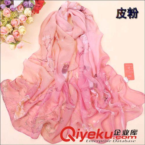 ★圍巾、絲巾★ 秋季促銷 時(shí)尚經(jīng)典爆款印花雪紡絲巾 精品喜鵲報(bào)喜雪紡絲巾圍巾原始圖片2