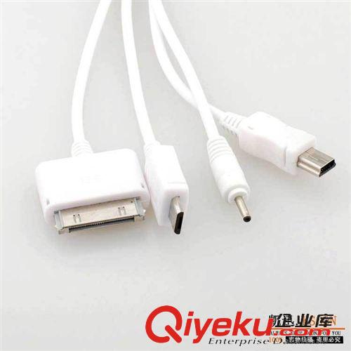 店長(zhǎng)熱薦 好榜單  S0008 四合一充電線 白線 {wn}充電線 4合1USB充電線 圓線