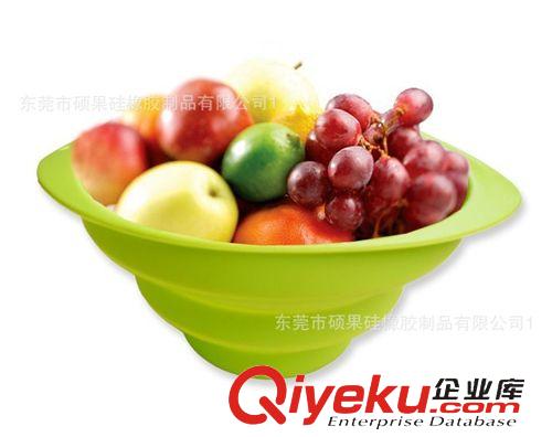 餐具 蛋糕盤 硅膠漏籃  日常生活用品、可折疊、硅膠清洗籃原始圖片3