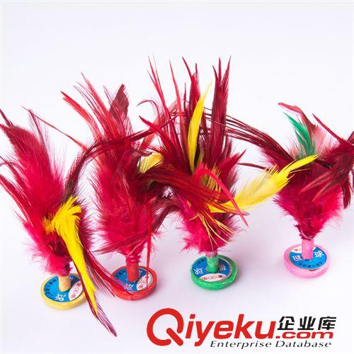 毽子 批發(fā)三鐵彩色大火雞毛毽子，中小學(xué)生比賽鍵球