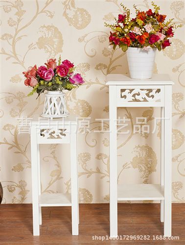 園藝工藝品 2015新款 田園清新花架置物架 可移動實木花架  展示/收納架