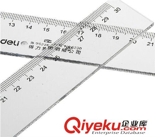 尺子 得力6230 得力直尺 30cm直尺 透明塑料30厘米直尺子原始圖片2